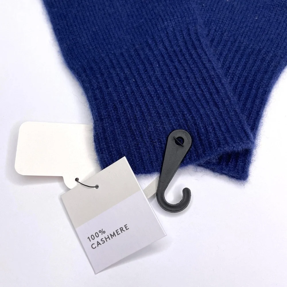 NORDSTROM Rack 100% Cashmere NEW Rib Knit Tech Gloves NEW Blue